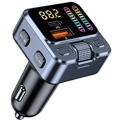 Bluetooth 5.4 FM saatja käed-vabad autoraadio modulaatori tugi U Drive TF MP3-mängija koos PD30W ülikiire laadimisadapteriga