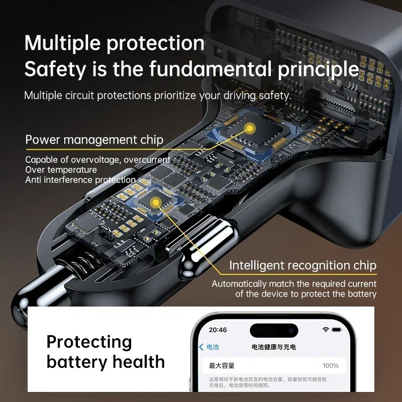 Bluetooth 5.4 FM saatja käed-vabad autoraadio modulaatori tugi U Drive TF MP3-mängija koos PD30W ülikiire laadimisadapteriga