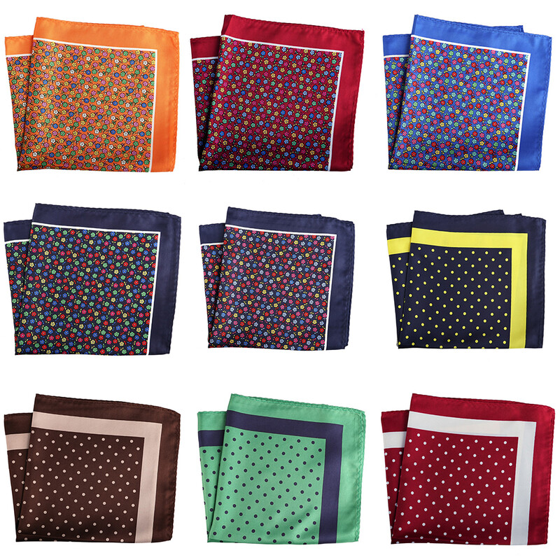 Tailor Smith muški rupčić s cvjetnim sidrom, karirane maramice s printom na točkice, poliesterske maramice, poslovni džepni kvadrat 33x33 CM