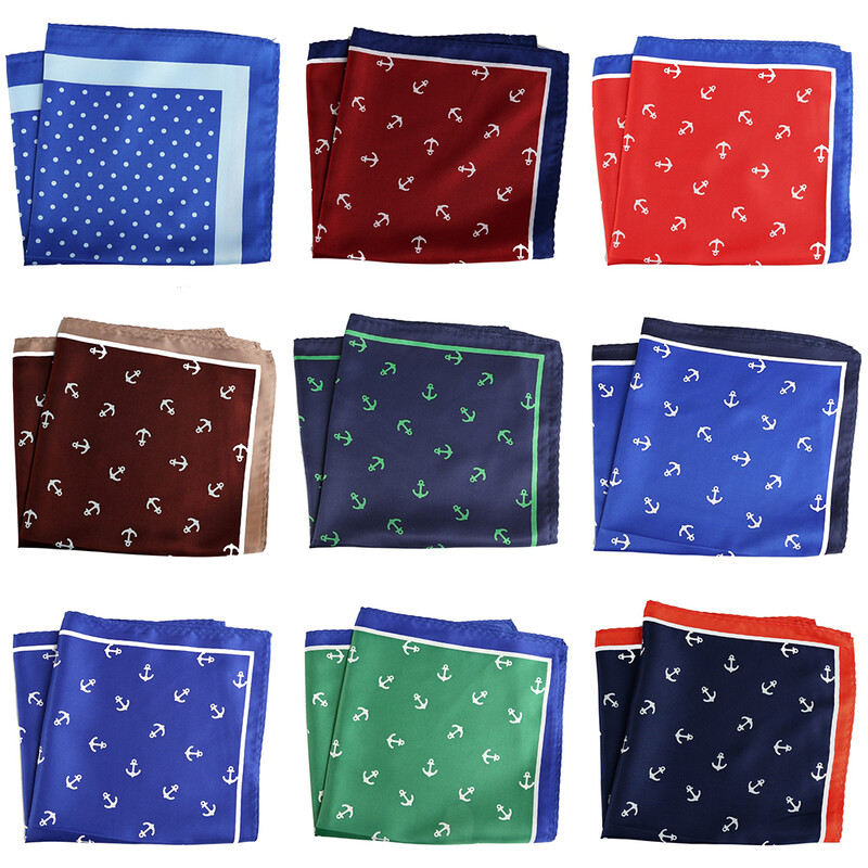 Tailor Smith muški rupčić s cvjetnim sidrom, karirane maramice s printom na točkice, poliesterske maramice, poslovni džepni kvadrat 33x33 CM