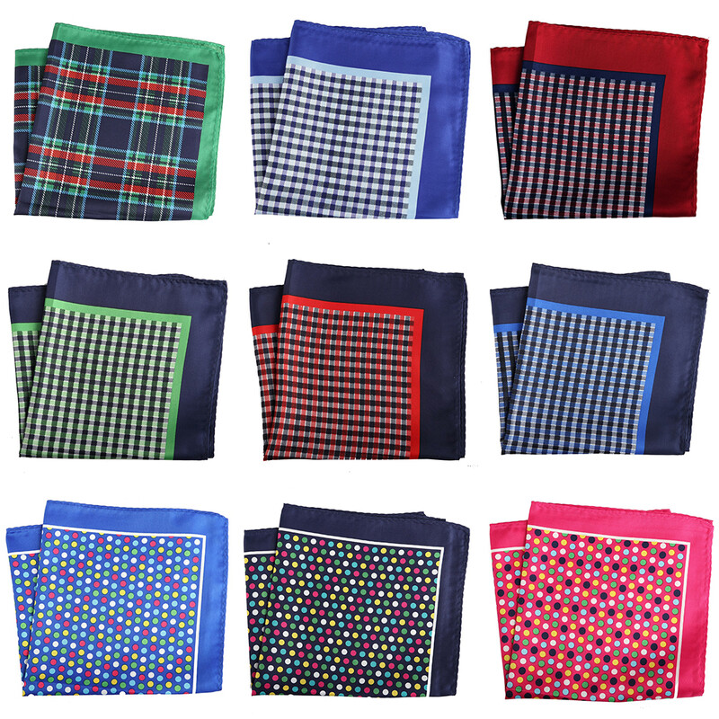 Tailor Smith muški rupčić s cvjetnim sidrom, karirane maramice s printom na točkice, poliesterske maramice, poslovni džepni kvadrat 33x33 CM