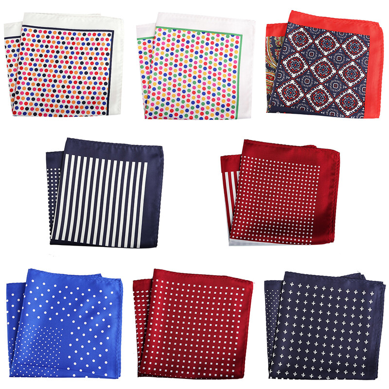 Tailor Smith muški rupčić s cvjetnim sidrom, karirane maramice s printom na točkice, poliesterske maramice, poslovni džepni kvadrat 33x33 CM