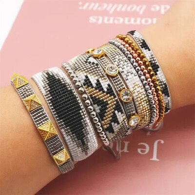 Narukvica od rižinih perli Geometrija Dizajn Trokut Originalnost Strelica Bohemija Ručno pletenje Moda Jednostavan set narukvica od kristalnih perli