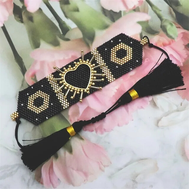 Narukvica od rižinih perli Geometrija Dizajn Trokut Originalnost Strelica Bohemija Ručno pletenje Moda Jednostavan set narukvica od kristalnih perli