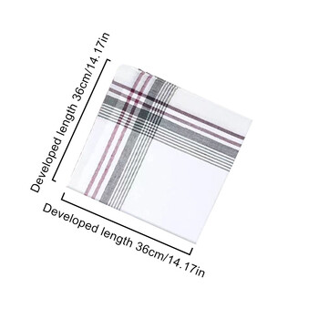 12 τμχ/παρτίδα 36x36cm βαμβακερό μαύρο λευκό γκρι βρετανικό ριγέ καρό ανδρικά μαντήλια για γαμήλια τσέπη