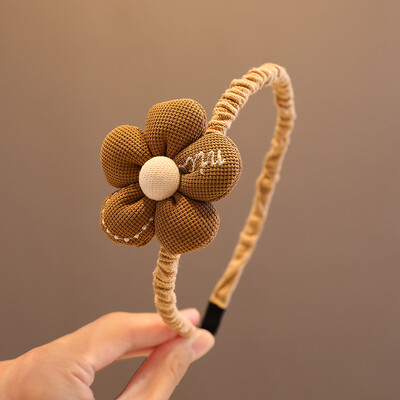 2023 noi copii minunate culoare cafea desene animate inimă flori arc ornament bentite fetiță drăguț cerc de păr copii accesorii de păr