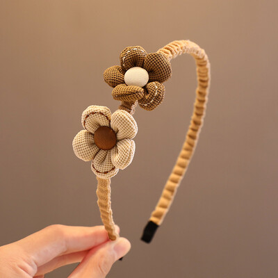 2023 noi copii minunate culoare cafea desene animate inimă flori arc ornament bentite fetiță drăguț cerc de păr copii accesorii de păr