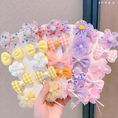 10 buc/1 set accesorii de păr cu fundă colorată drăguță pentru copii pentru fete copii mici flori modelare prințesă agrafe de păr ac coafură