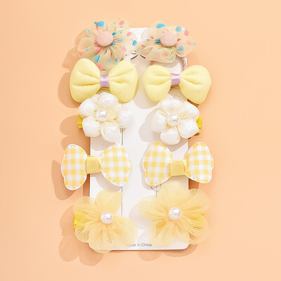 10 buc/1 set accesorii de păr cu fundă colorată drăguță pentru copii pentru fete copii mici flori modelare prințesă agrafe de păr ac coafură