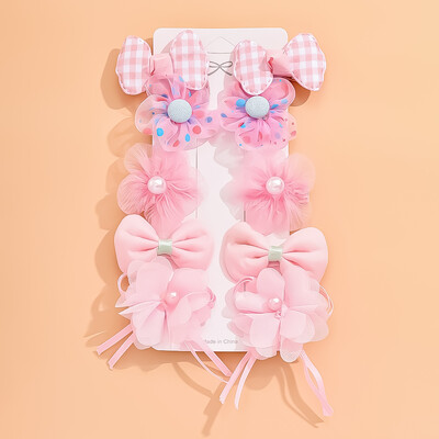 10 buc/1 set accesorii de păr cu fundă colorată drăguță pentru copii pentru fete copii mici flori modelare prințesă agrafe de păr ac coafură