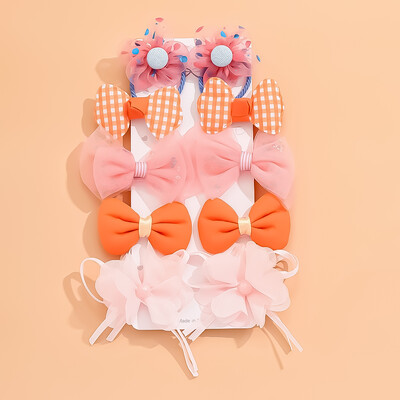 10 buc/1 set accesorii de păr cu fundă colorată drăguță pentru copii pentru fete copii mici flori modelare prințesă agrafe de păr ac coafură