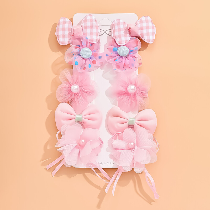 10 buc/1 set accesorii de păr cu fundă colorată drăguță pentru copii pentru fete copii mici flori modelare prințesă agrafe de păr ac coafură