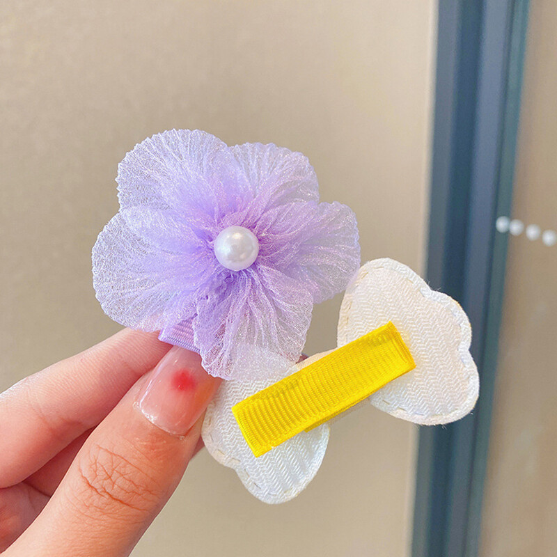 10 buc/1 set accesorii de păr cu fundă colorată drăguță pentru copii pentru fete copii mici flori modelare prințesă agrafe de păr ac coafură