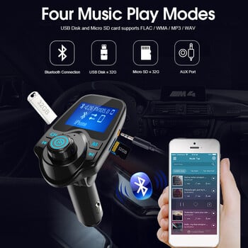 Автомобилен MP3 Bluetooth плейър FM трансмитер TF карта U диск Lossless Music aux аудио приемник Bluetooth комплект за кола USB зарядно за кола