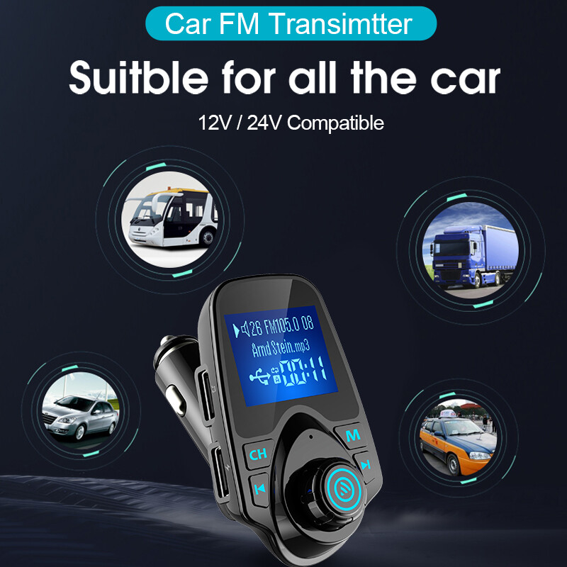 Auto MP3 Bluetooth-mängija FM-saatja TF-kaart U-ketas kadudeta muusika lisahelivastuvõtja Bluetooth-autokomplekt USB-autolaadija