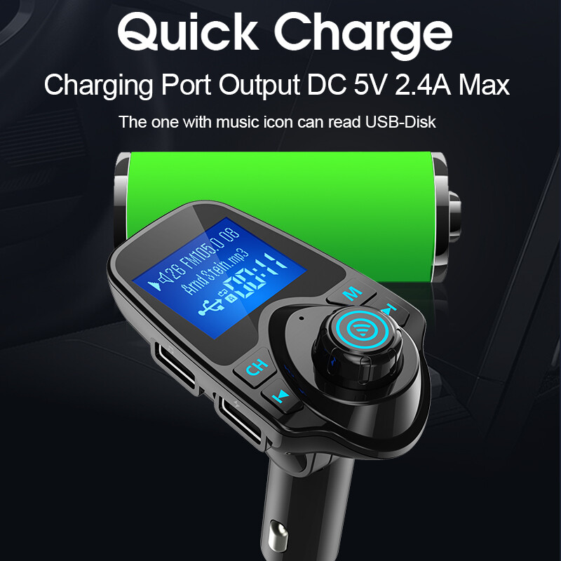 Auto MP3 Bluetooth-mängija FM-saatja TF-kaart U-ketas kadudeta muusika lisahelivastuvõtja Bluetooth-autokomplekt USB-autolaadija