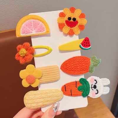 Bērnu plīša matu sprādzes rudens un ziemas mazām meiteņu sānu stieņiem Jauki meiteņu mazuļu galvassegas 2024. gada jaunas matadatas