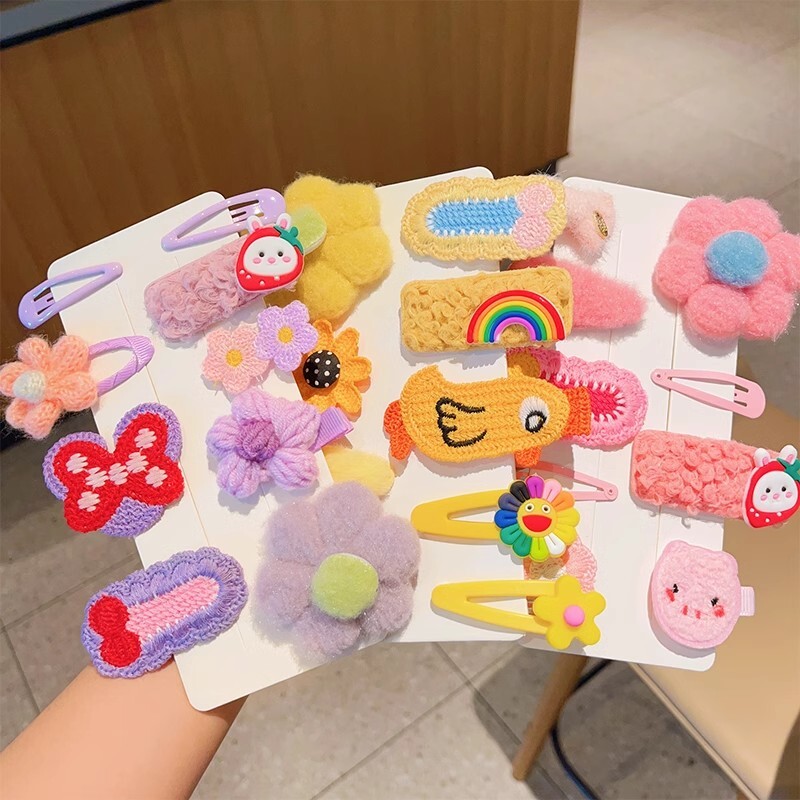 Bērnu plīša matu sprādzes rudens un ziemas mazām meiteņu sānu stieņiem Jauki meiteņu mazuļu galvassegas 2024. gada jaunas matadatas