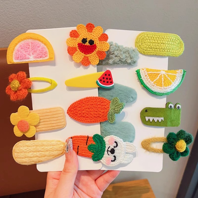 Bērnu plīša matu sprādzes rudens un ziemas mazām meiteņu sānu stieņiem Jauki meiteņu mazuļu galvassegas 2024. gada jaunas matadatas