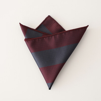 Muški svileni džepni kvadrat od 23 cm, smeđe crvene pruge, poslovni rupčić, mekana maramica, dodaci za odijelo za svatove, kravata, ručnik za prsa