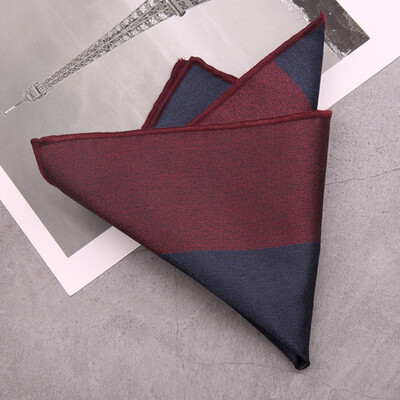 Muški svileni džepni kvadrat od 23 cm, smeđe crvene pruge, poslovni rupčić, mekana maramica, dodaci za odijelo za svatove, kravata, ručnik za prsa