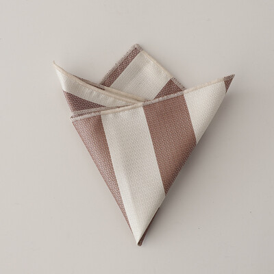 Muški svileni džepni kvadrat od 23 cm, smeđe crvene pruge, poslovni rupčić, mekana maramica, dodaci za odijelo za svatove, kravata, ručnik za prsa