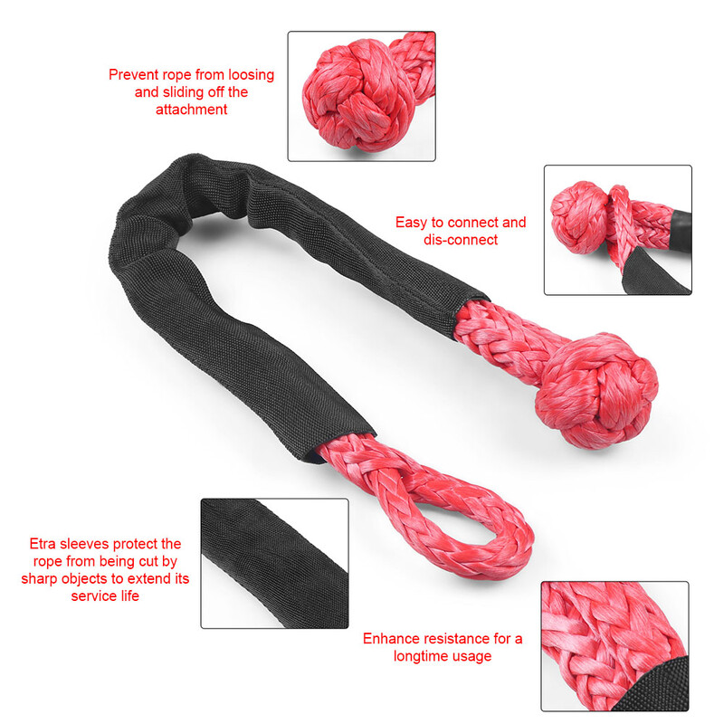 17 tonnas, 37400 mārciņas, mīkstas važas ATV UTV piekabes āķis U āķis vinčas virves mezgls polietilēna troses glābšanas piestiprināšana pašglābšanai