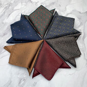 2024 г. Нова мода Шал с джобни квадратни райета на точки Мъжка официална рокля Носна кърпа Аксесоари за костюм за сватбено тържество