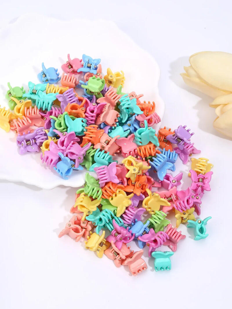 100 komada kopči u obliku leptira, kandži za kosu, dodaci za kosu za djevojčice, princeze, mini slatki kopče za kosu, dodaci u boji slatkiša