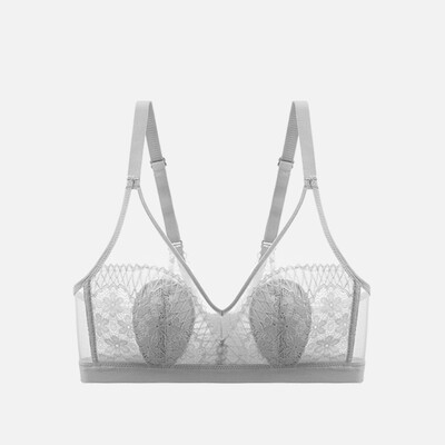 ALDOLA Sutien sexy din dantelă de vară Lenjerie de corp în stil subțire Sutiene fără fir Push Up Sutien de iepure pentru piept Lenjerie pentru femei