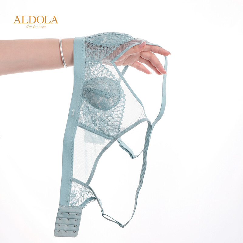 ALDOLA Sutien sexy din dantelă de vară Lenjerie de corp în stil subțire Sutiene fără fir Push Up Sutien de iepure pentru piept Lenjerie pentru femei