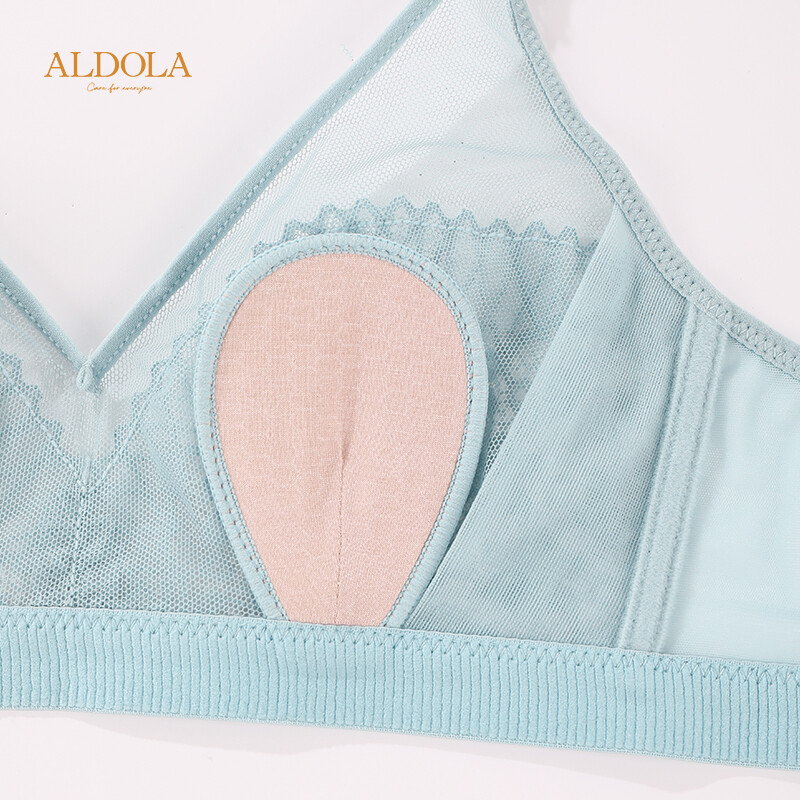 ALDOLA Sutien sexy din dantelă de vară Lenjerie de corp în stil subțire Sutiene fără fir Push Up Sutien de iepure pentru piept Lenjerie pentru femei