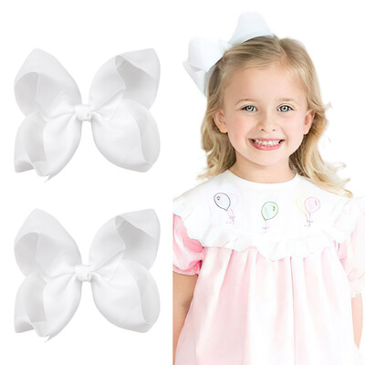 2Pcs/lot 6'' jednobojne grosgrain vrpce mašne kopče za kosu za slatke djevojke velike ručno izrađene ukosnice ukosnice dječji dodaci za kosu