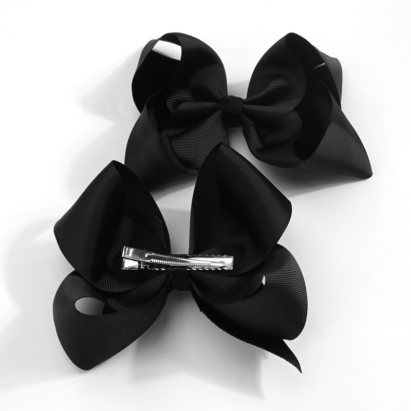 2Pcs/lot 6'' jednobojne grosgrain vrpce mašne kopče za kosu za slatke djevojke velike ručno izrađene ukosnice ukosnice dječji dodaci za kosu