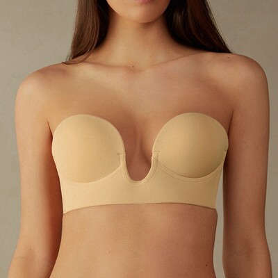 ZXYOUPING Sutien din silicon fără bretele în V adânc Autocolante reutilizabile pentru sutien magic sutien sexy push-up sutien impermeabil, autoadeziv, din silicon pentru W