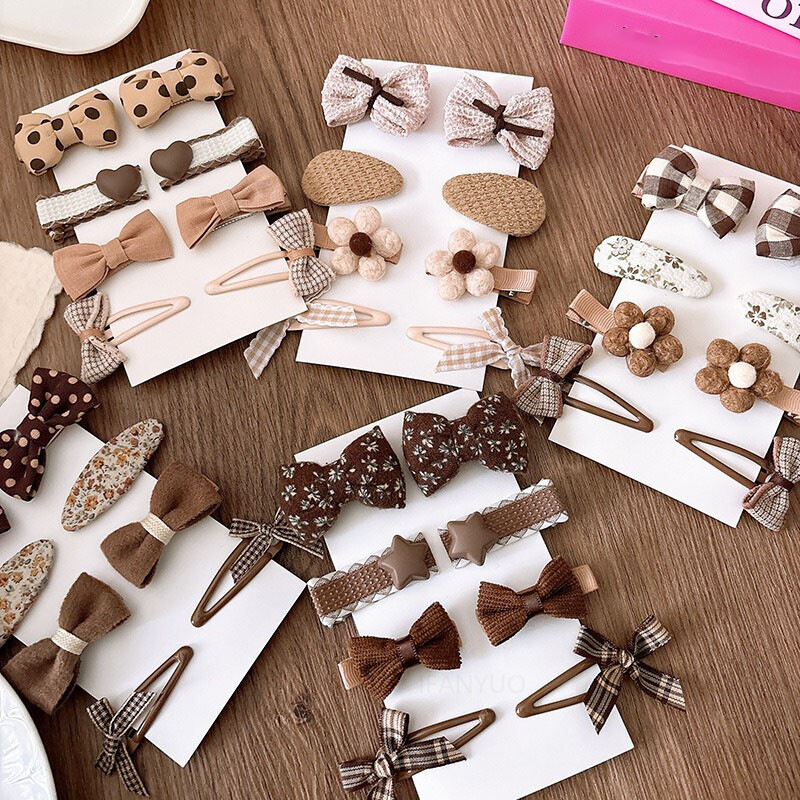 8 bucăți/set fundițe agrafe florale pentru păr pentru bebeluși Accesorii pentru păr fete copii stea cu flori pentru ac de păr coafură pentru copii mici cadouri de aniversare