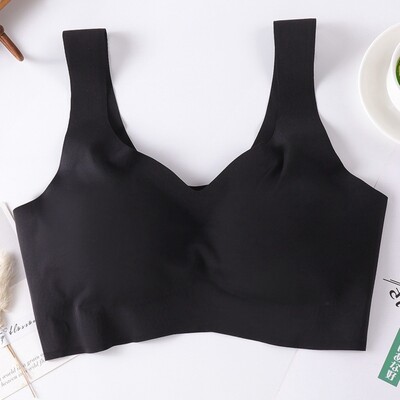 Sieviešu krūšturis bez šuvēm Ērta apakšveļa ar polsteriem Ērta bez tērauda gredzena guļamveļa Seksīga sporta krūšturis