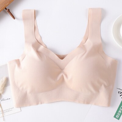 Sieviešu krūšturis bez šuvēm Ērta apakšveļa ar polsteriem Ērta bez tērauda gredzena guļamveļa Seksīga sporta krūšturis