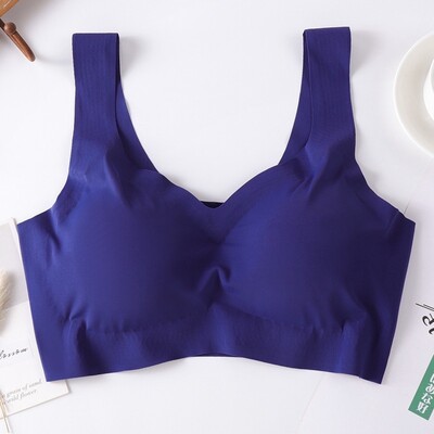 Sieviešu krūšturis bez šuvēm Ērta apakšveļa ar polsteriem Ērta bez tērauda gredzena guļamveļa Seksīga sporta krūšturis