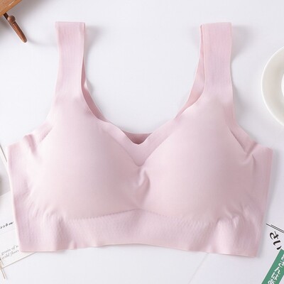 Sieviešu krūšturis bez šuvēm Ērta apakšveļa ar polsteriem Ērta bez tērauda gredzena guļamveļa Seksīga sporta krūšturis