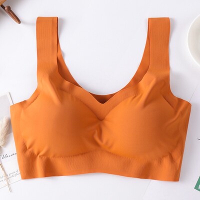 Sieviešu krūšturis bez šuvēm Ērta apakšveļa ar polsteriem Ērta bez tērauda gredzena guļamveļa Seksīga sporta krūšturis