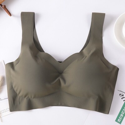Sieviešu krūšturis bez šuvēm Ērta apakšveļa ar polsteriem Ērta bez tērauda gredzena guļamveļa Seksīga sporta krūšturis