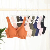 Sportski grudnjak od ledene svile bez čeličnog prstena Prozračni udoban sportski grudnjak za vježbanje za jogu, duboki V stil bez rukava, ženski sportski grudnjak