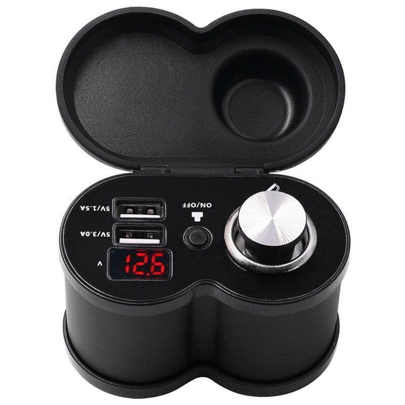 Mootorrataste mootorratta QC 3.0 kahe USB-telefoni laadija juhtraua tahavaate peegli kinnitus sigaret-süütaja voltmeeter, uus