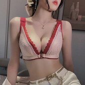 Novi seksi grudnjak na dugmad sprijeda, protiv opuštanja, skupljeni, bez čeličnog prstena, veliki ženski, debeli ispod, tanki, ispod kalupa.