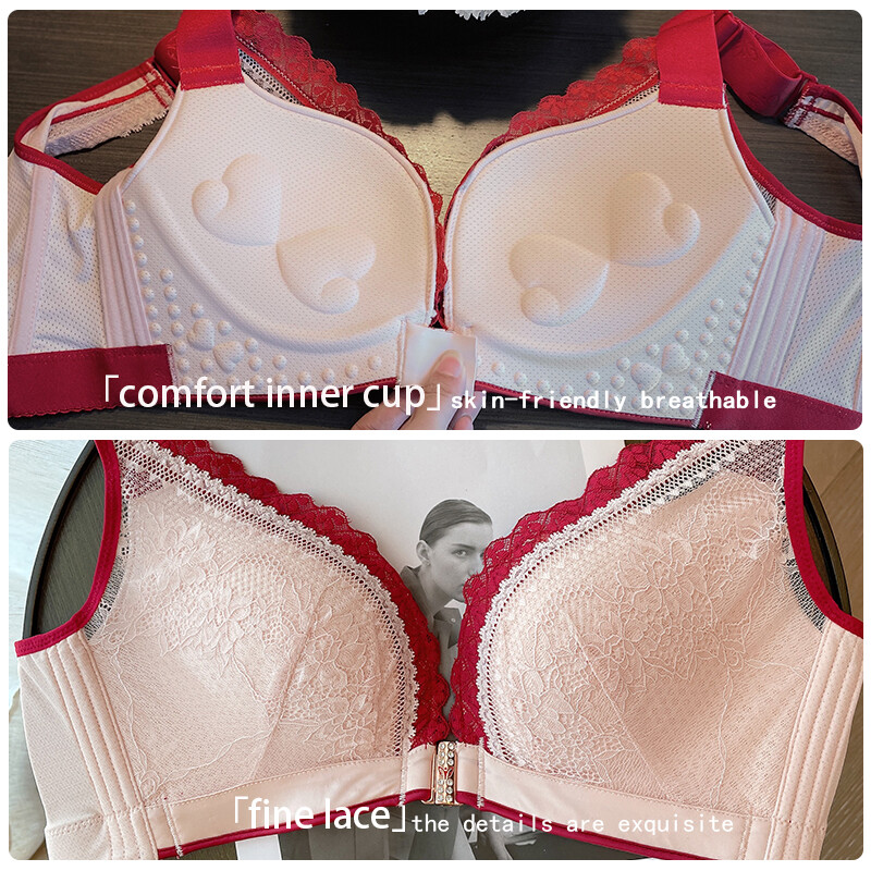 Novi seksi grudnjak na dugmad sprijeda, protiv opuštanja, skupljeni, bez čeličnog prstena, veliki ženski, debeli ispod, tanki, ispod kalupa.