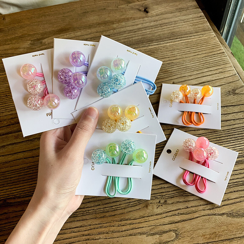 2 KOM Nove šarene čarobne perle Princess pokrivala za glavu Dječje elastične trake za kosu Dječji ukrasi za glavu Dječja užad za kosu Dodaci za djevojčice