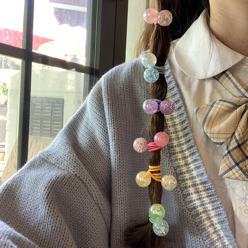 2 KOM Nove šarene čarobne perle Princess pokrivala za glavu Dječje elastične trake za kosu Dječji ukrasi za glavu Dječja užad za kosu Dodaci za djevojčice