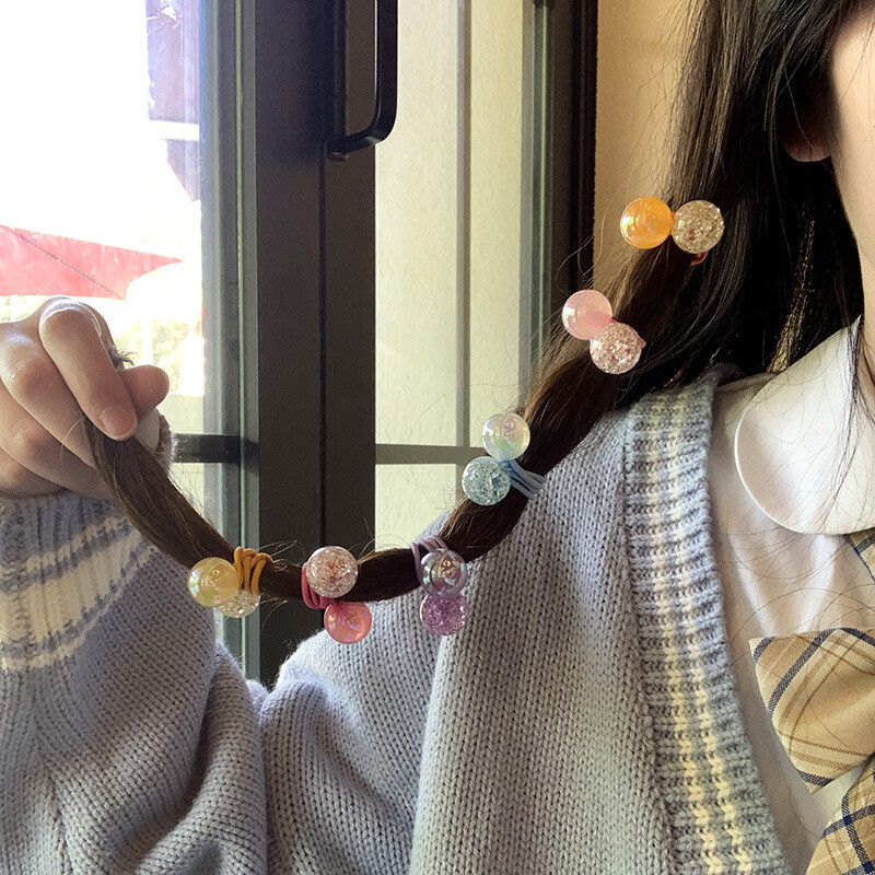 2 KOM Nove šarene čarobne perle Princess pokrivala za glavu Dječje elastične trake za kosu Dječji ukrasi za glavu Dječja užad za kosu Dodaci za djevojčice