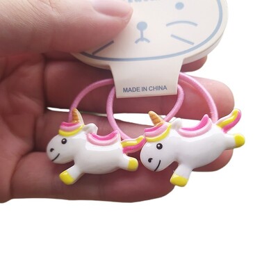 2 KOM Crtani slatki Rainbow White Horse Princess Pokrivala za glavu Dječje elastične trake za kosu Dječja užad Dodaci za djevojčice Dječji ukras za glavu